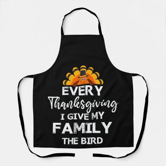 感謝の気持ち与えには必ず鳥の七面鳥 エプロン (正面)