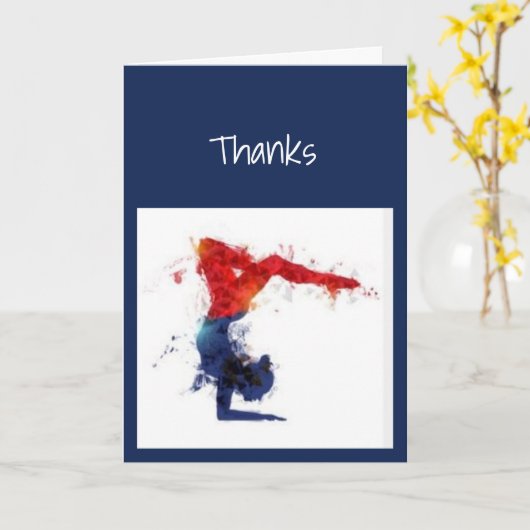 感謝の気持ち体操選手 カード (黄色い花)