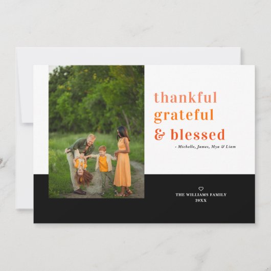 感謝の気持ち賛美に感謝のフォトカード 招待状 (正面)