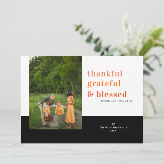 感謝の気持ち賛美に感謝のフォトカード 招待状 (スタンド正面)