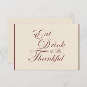 感謝の気持ち食べで～を飲み干し、感謝する 出欠カード (正面/裏面)