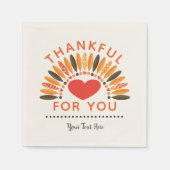 感謝の気持ち – 感謝祭パーソナライズされた スタンダードカクテルナプキン (正面)