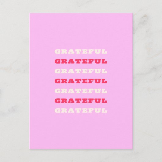 感謝の気持ち, 感謝, 感謝の名言, ピンク, 休日 ポストカード (正面)