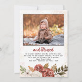 感謝の気持賛美ち2枚の感謝祭 シーズンカード (裏面)