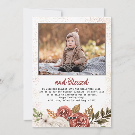 感謝の気持賛美ち2枚の感謝祭 シーズンカード (裏面)