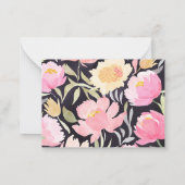 感謝の水の色の牡丹ありがとうノート ノートカード (裏面)