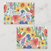 感謝の水の色ワイルドフラワーサンキューノート ノートカード (正面/裏面)