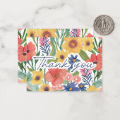 感謝の水の色ワイルドフラワーサンキューノート ノートカード (正面/裏面インサイチュ)