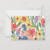 感謝の水の色ワイルドフラワーサンキューノート ノートカード (裏面)