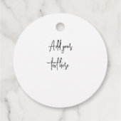 感謝の水彩パープルアザミと緑の葉 フェイバータグ (裏面)