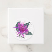 感謝の水彩パープルアザミと緑の葉 フェイバータグ (インサイチュ)