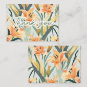 感謝の水彩リリーありがとう ノートカード (正面/裏面)