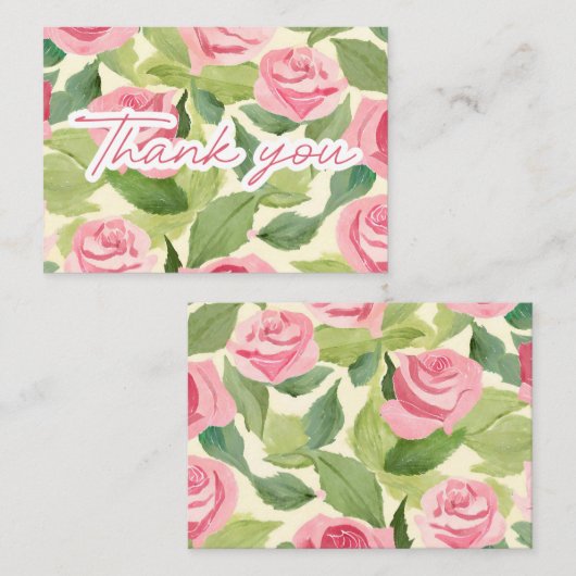 感謝の水色バラサンキューノートカード ノートカード (正面/裏面)