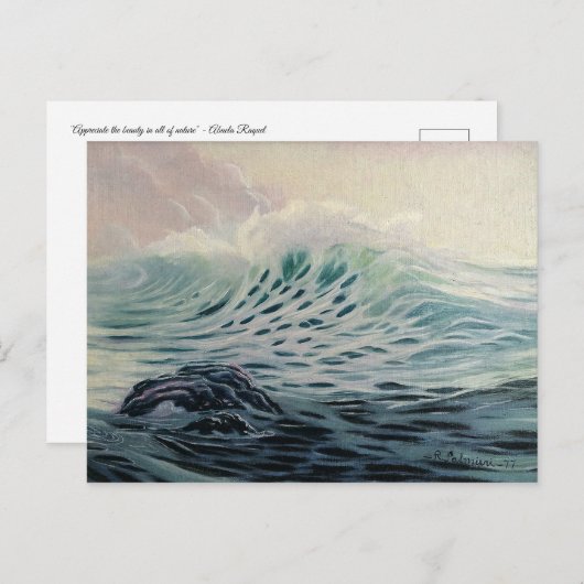 感謝の波の絵葉書 ポストカード (正面/裏面)