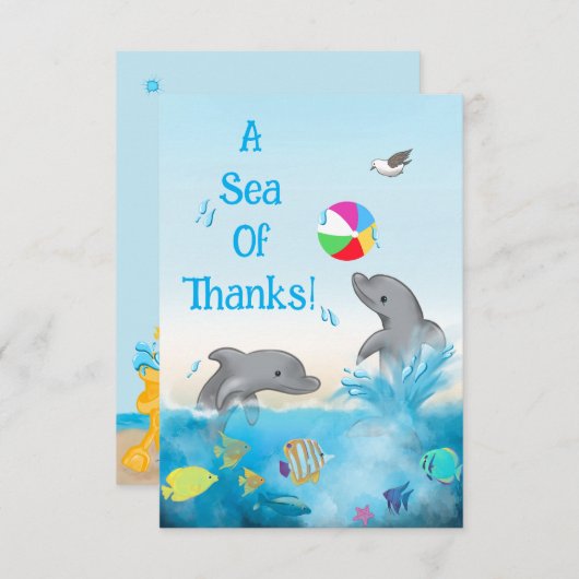 感謝の海イルカバレーボールオーシャン サンキューカード (正面/裏面)