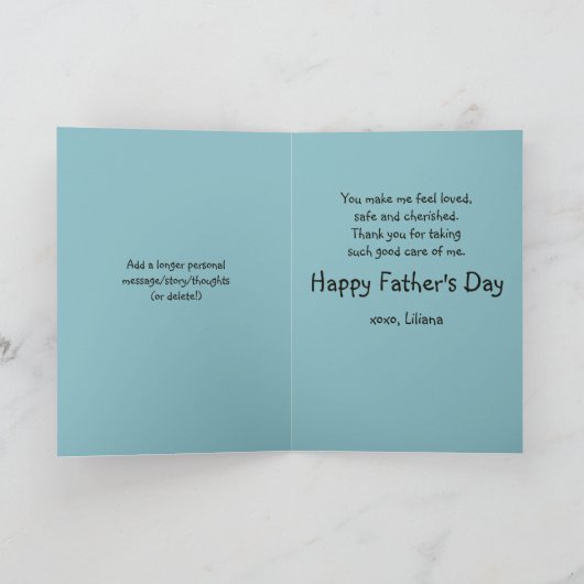 感謝の狐親子ハグ月森林愛 カード (内部)