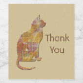 感謝の猫シッターPatchwork動物の感謝 ワインラベル (シングルラベル)