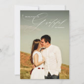 感謝の白い筆記体フルフォト シーズンカード (正面)