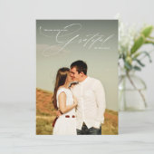 感謝の白い筆記体フルフォト シーズンカード (スタンド正面)