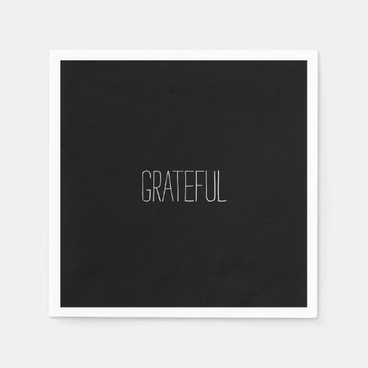 感謝の白と黒のカクテル スタンダードカクテルナプキン (正面)