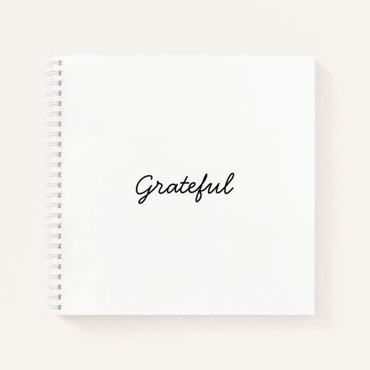 感謝の白カスタムいカジュアル文字の感謝 ノートブック (正面)