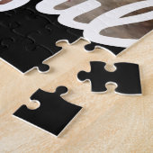 感謝の白黒のスクリプトのカスタム写真 ジグソーパズル (側面)