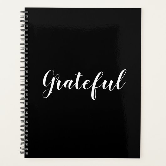 感謝の白黒カスタムのスクリプモダント プランナー手帳 (正面)