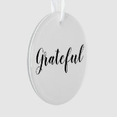 感謝の白黒カスタムスクリプトかわいいクリスマス オーナメント (正面)