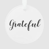 感謝の白黒カスタムスクリプトかわいいクリスマス オーナメント (裏面)