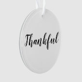 感謝の白黒カスタムスクリプトかわいいクリスマス オーナメント (正面)