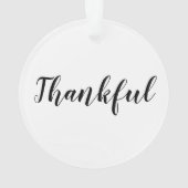 感謝の白黒カスタムスクリプトかわいいクリスマス オーナメント (裏面)