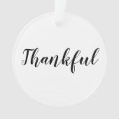 感謝の白黒カスタムスクリプトかわいいクリスマス オーナメント (正面)