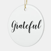 感謝の白黒カスタムスクリプトかわいいクリスマス セラミックオーナメント (左)