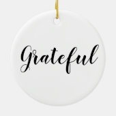 感謝の白黒カスタムスクリプトかわいいクリスマス セラミックオーナメント (裏面)