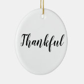 感謝の白黒カスタムスクリプトかわいいクリスマス セラミックオーナメント (右)