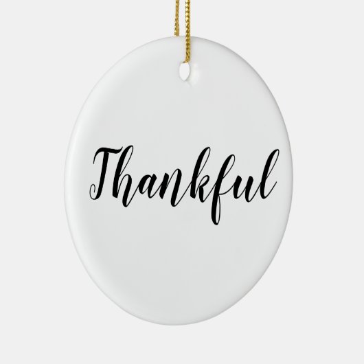 感謝の白黒カスタムスクリプトかわいいクリスマス セラミックオーナメント (右)