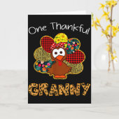 感謝の祖母Tシャツ 面白い かわいい トルコ 感謝祭 カード (黄色い花)