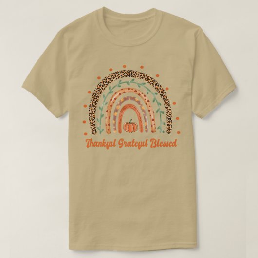 感謝の祝福の秋のボホレインボー Tシャツ (デザイン正面)