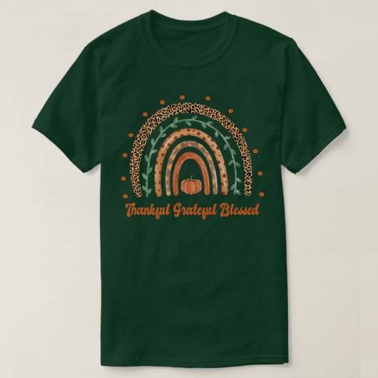 感謝の祝福の秋のボホレインボー Tシャツ (デザイン正面)