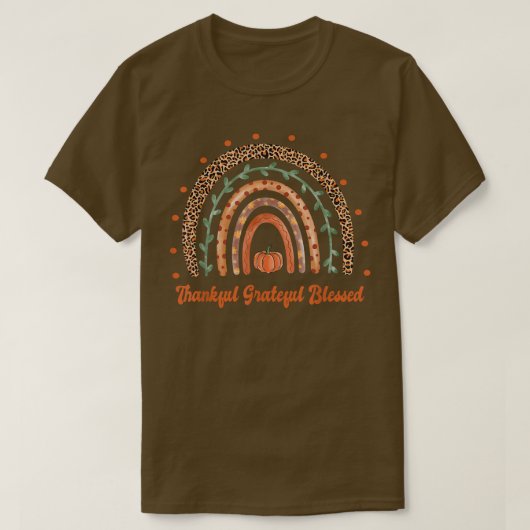 感謝の祝福の秋のボホレインボー Tシャツ (デザイン正面)