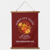 感謝の神与えに感謝してい常にブルゴーニュ 吊り下げ型タペストリー (正面)