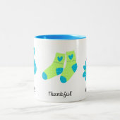 感謝の私は感謝賛美する – Blue Green Mag ツートーンマグカップ (中央)