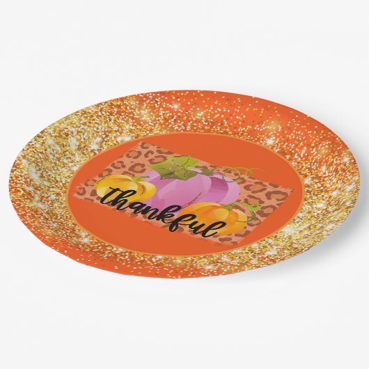 感謝の秋のカスタマイズ色 ペーパープレート (アングル)