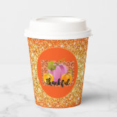 感謝の秋のカスタマイズ色 紙コップ (正面)