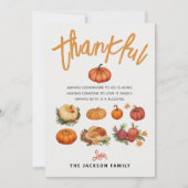 感謝の秋のカボチャ農家の水彩 シーズンカード (正面)