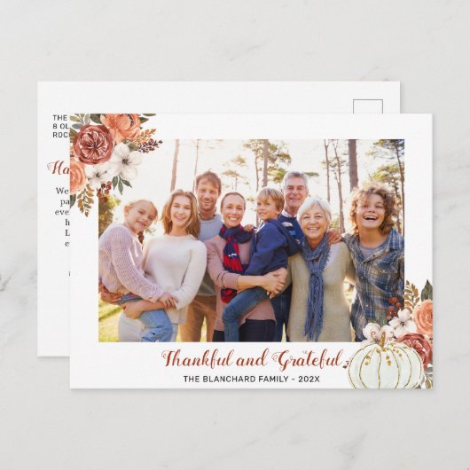 感謝の秋のフローラ写真感謝祭 シーズンポストカード (正面/裏面)