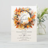 感謝の秋のリース 感謝祭 招待状 (スタンド正面)