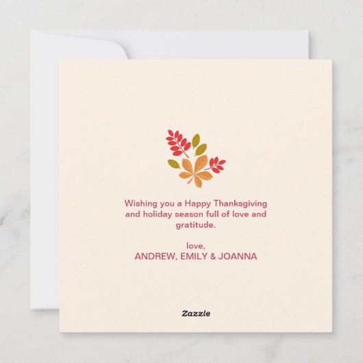 感謝の秋の感謝祭離れの写真 シーズンカード (裏面)