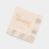 感謝の秋の感謝箔のスタンプ付きナプキン 箔ナプキン (左)