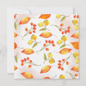 感謝の秋の紅葉 感謝祭の食事 招待状 (裏面)